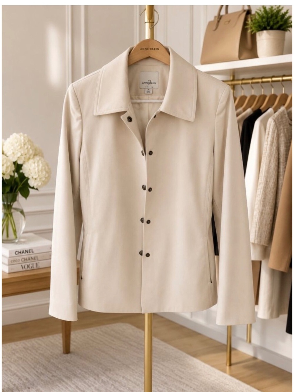 Ivory Tailored Snap Front Jacket | Size 4
